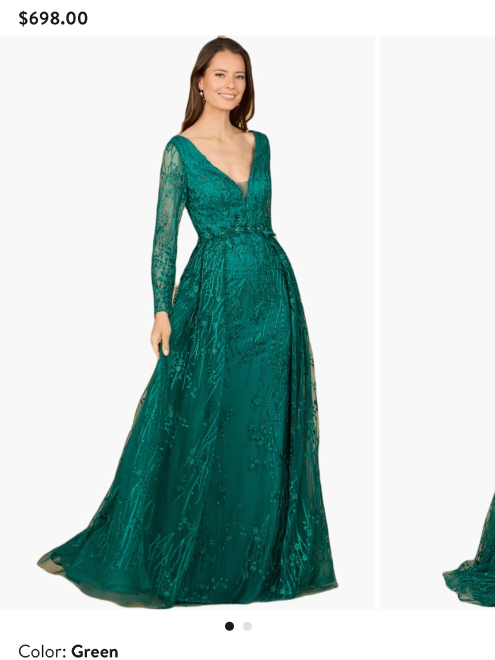Elegant Overskirt Dress with Long Sleeves LARA New York